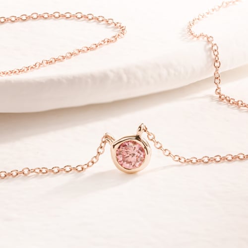 Halskette mit einem vom IGI zertifizierten Lab Grown rosa Diamanten Jonie