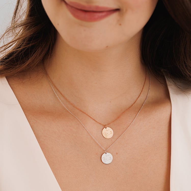 Goldener Anhänger Der Kleine Prinz mit Fuchs und Gravur 157466