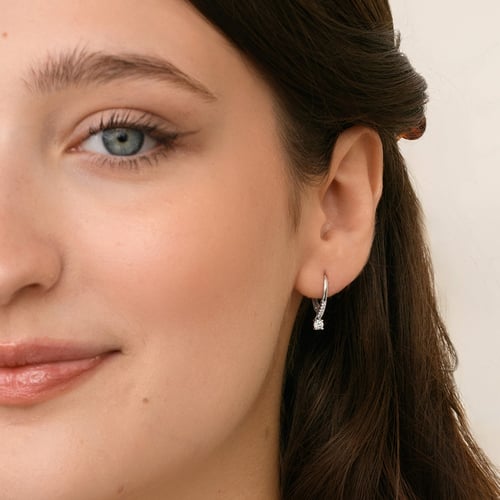 Silberne Hängeohrringe mit 0.2ct natürlichen Diamanten Sumaya