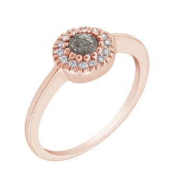 Goldener Verlobungsring mit salt and pepper Diamant Tafne