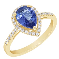 Goldener Verlobungsring mit Tansanit und Diamanten Falk