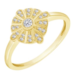 Goldring mit Diamantblüte Delit