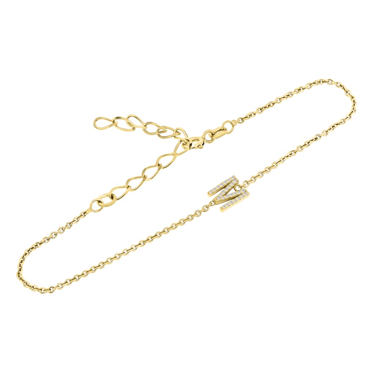 Silbernes Armband mit einem Buchstaben und Lab Grown Diamanten Annika 152300