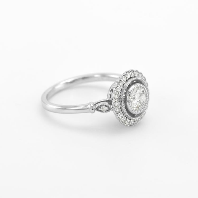 Halo Goldring mit Moissanit und Diamanten Odelle 47843