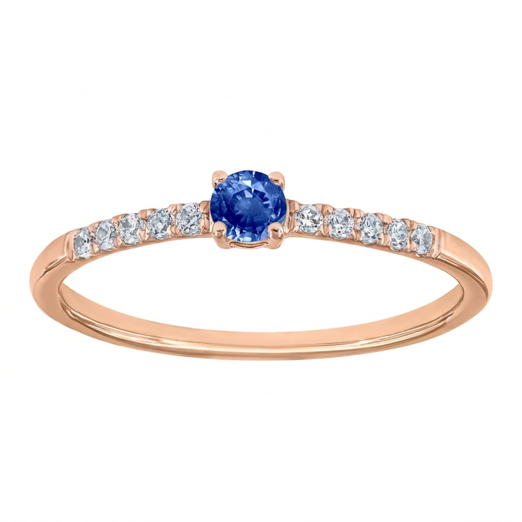 Silberring mit blauem Saphir und seitlichen Lab Grown Diamanten Mikey 169455