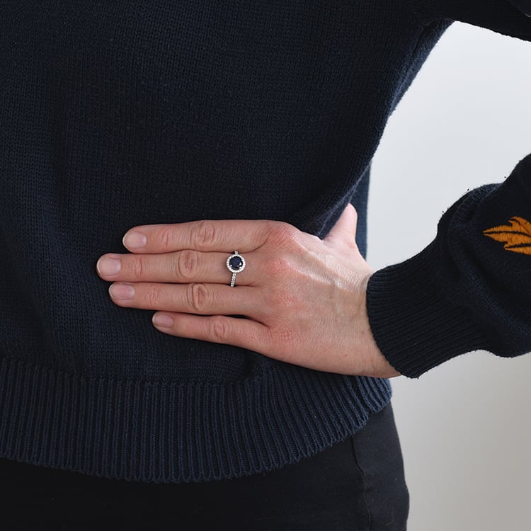 Saphir-Ring aus 585 Gold mit Topasen Maala 62147