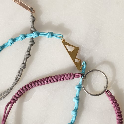 Silbernes String-Armband mit Bergmotiv Mountain