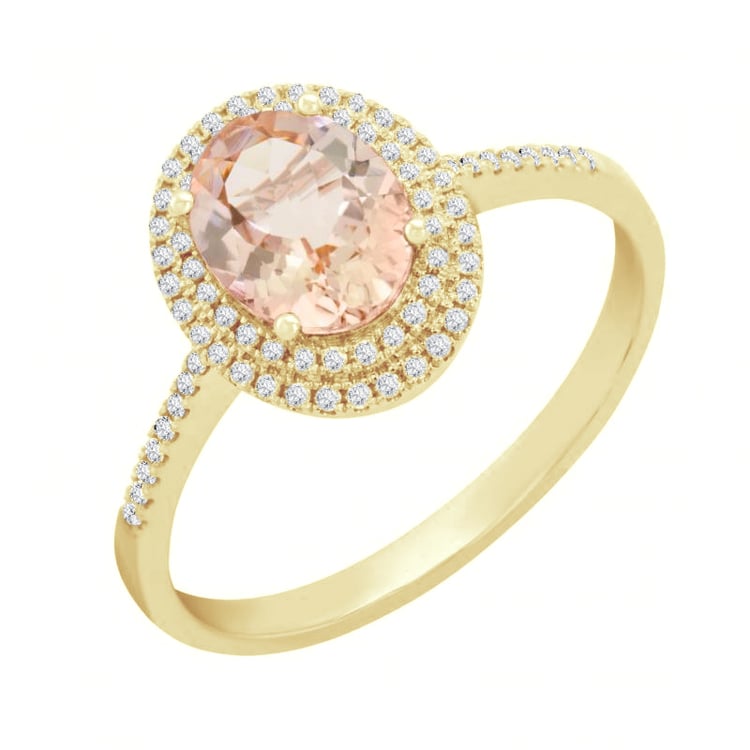 Goldener Ring mit Morganit und Diamanten Danae 82455