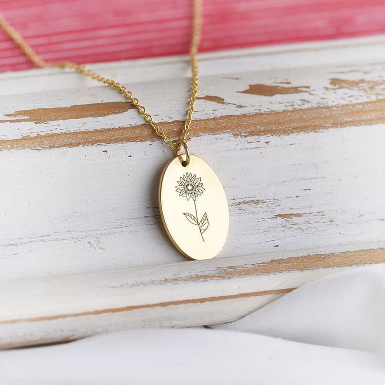 Romantischer Anhänger mit einer Blumengravur Ihrer Wahl Daisy 88153