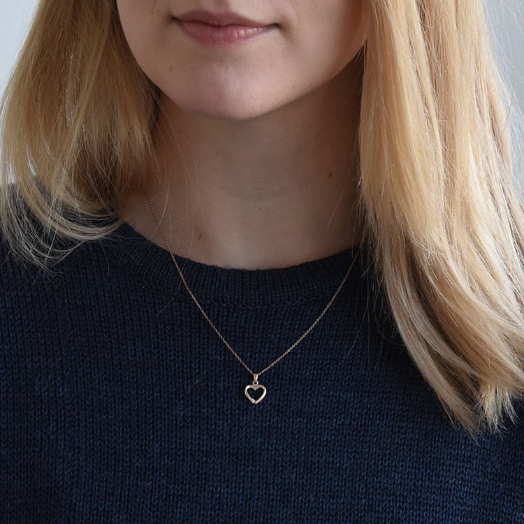 Silbernes Schmuckset mit Diamanten und Herzmotiv Monroe 74375