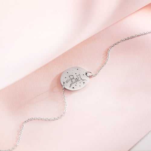Armband Der Kleine Prinz mit Fuchs und Gravur aus Silber