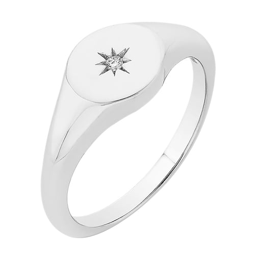 Goldener Siegelring mit Diamantstern Keylo