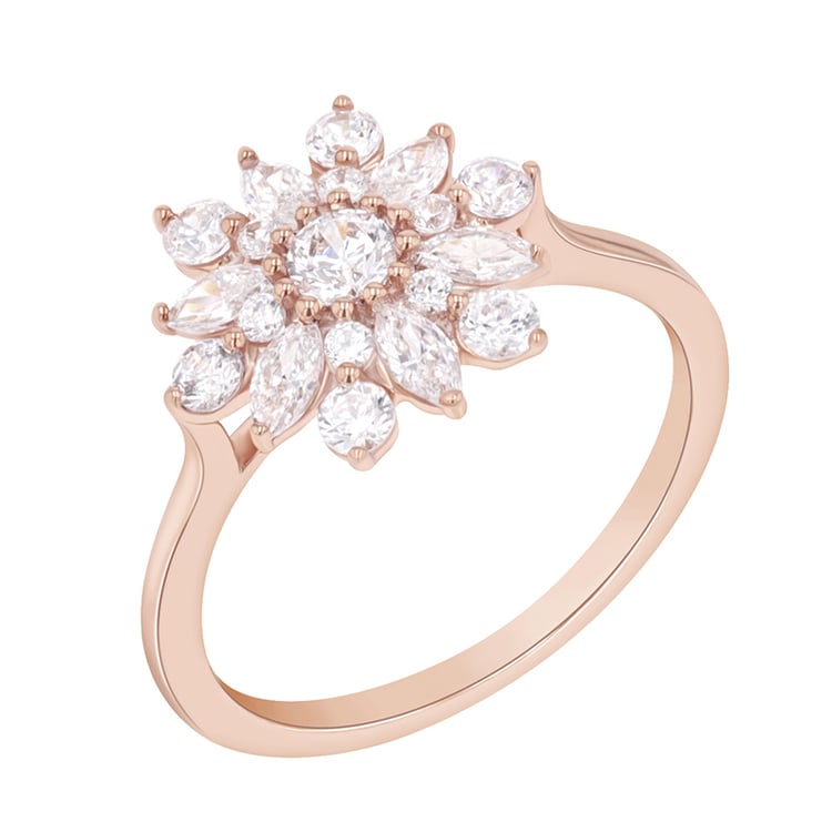 Ring mit Blume aus Diamanten Yuriy 89442