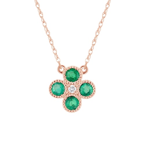 Smaragd-Halskette mit Diamant Emely