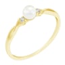 Eleganter Goldring mit Perle und Diamanten Azalea