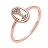 Silberner ovaler Ring mit der Gravur der Rose aus dem Kleinen Prinz