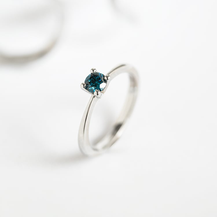 Verlobungsring mit blauem 0.384ct CGL zertifiziertem Diamanten Enemie 143876