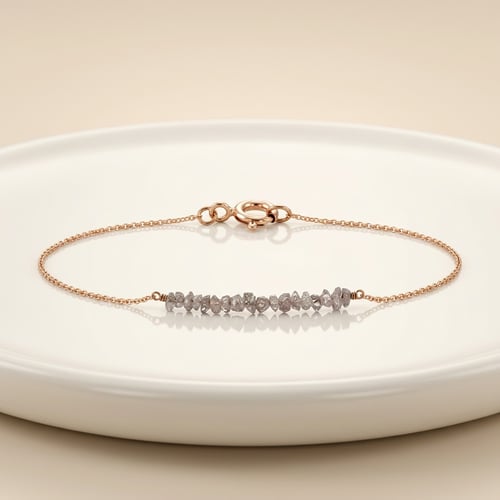 Armband aus Gold mit rosa ungeschliffenen Diamanten Benaty