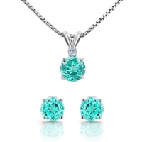 Schmuck Set mit runden Lab Grown Paraiba Turmalín Alandra