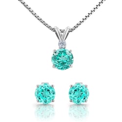 Schmuck Set mit runden Lab Grown Paraiba Turmalín Alandra