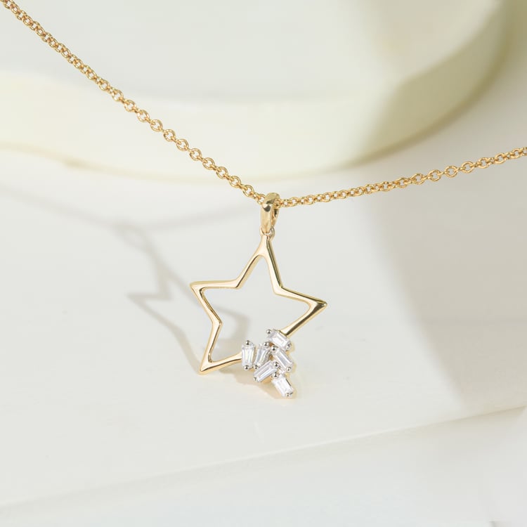 Anhänger aus Gold mit Lab Grown Diamanten in Stern-Form 164953