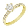 Goldener Verlobungsring mit Moissanit und Lab Grown Diamanten Vanan