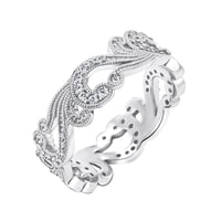 Platinring mit Diamantlinien im Vintagestil Christine