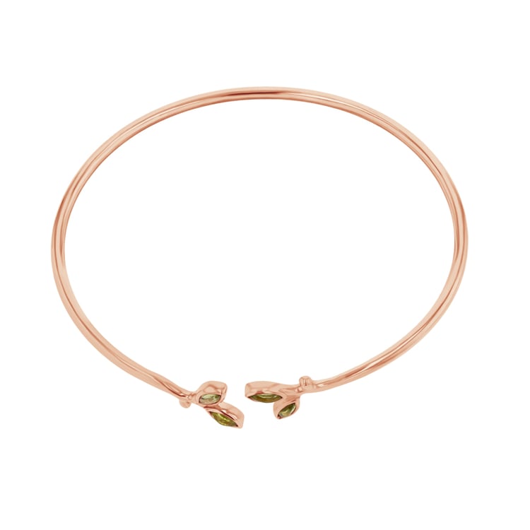 Goldener minimalistischer Armreif mit Olivenblättern Hulme