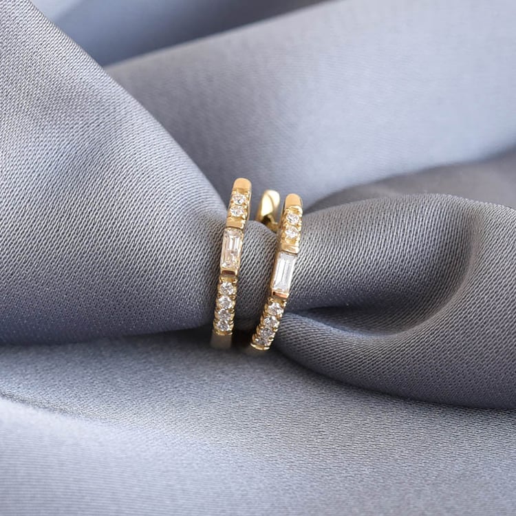 Silberne Ohrreifen mit Lab Grown Diamanten Agni 104133