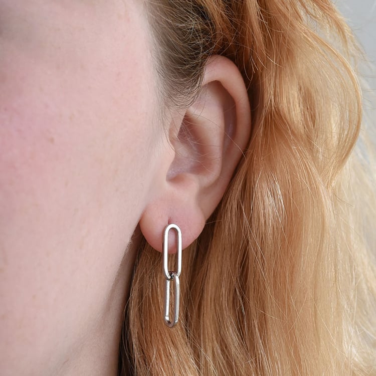 Silberne minimalistische Ohrringe Annette 84464