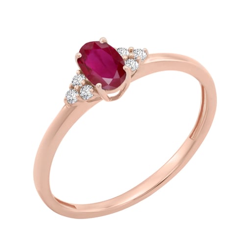 Verlobungsring mit Rubin und Diamanten Sheldo