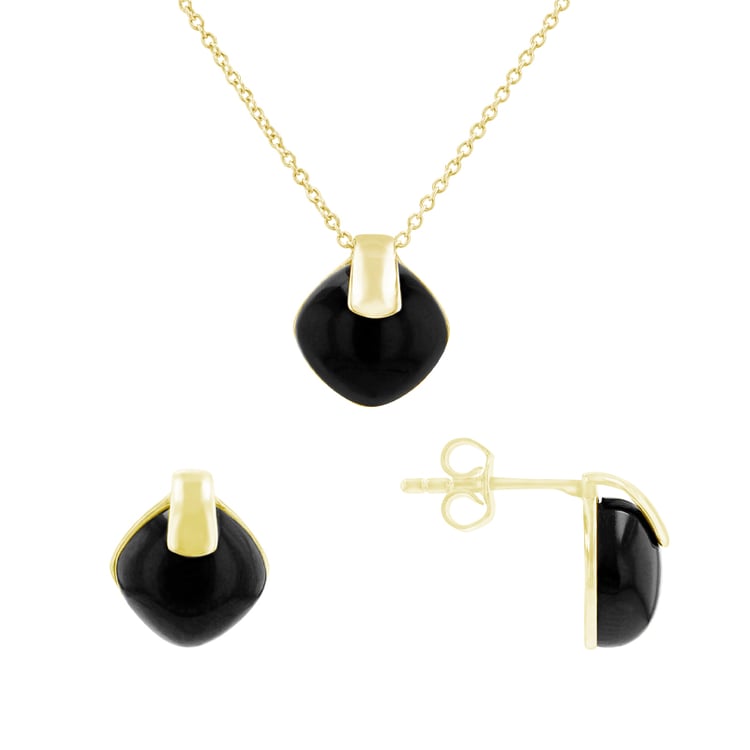 Goldene Kollektion mit schwarzen Onyxen Szofi