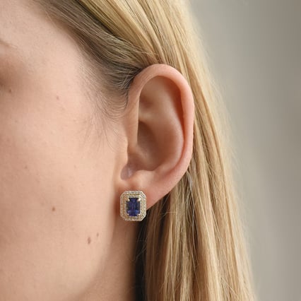 Ohrringe mit Tansanit und Diamanten Lavitra