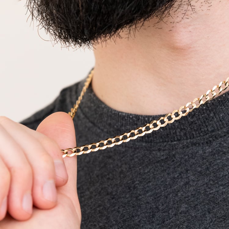 Mittestarke Panzerkette aus 585er Gold 119673