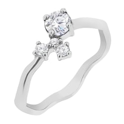 Cluster-Ring mit Moissanit und Lab Grown Diamanten Roche