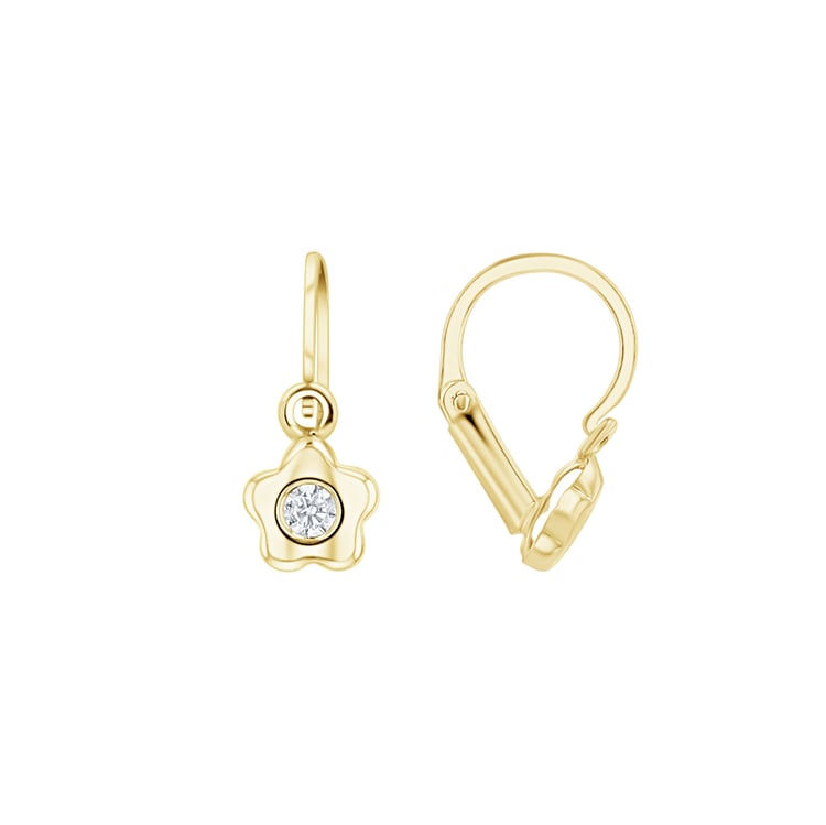 Goldene Kinder-Ohrringe mit Blume Lily 164443