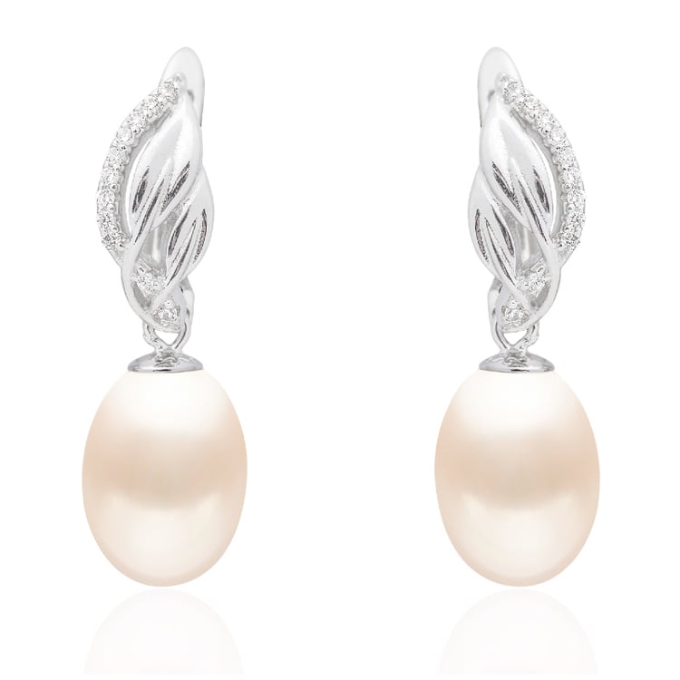 Elegante Ohrringe mit rosa Perlen Jemini