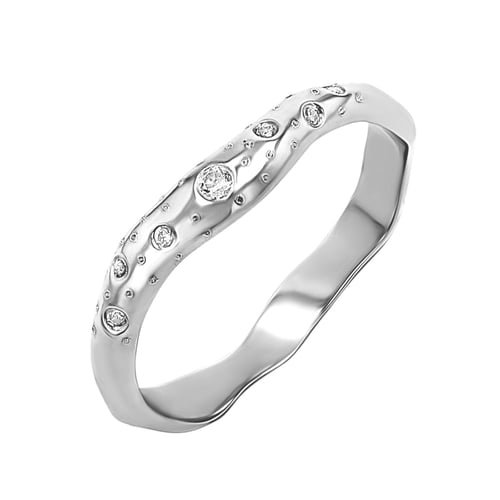 Unregelmäßige Eheringe aus Gold mit Diamanten Parnell