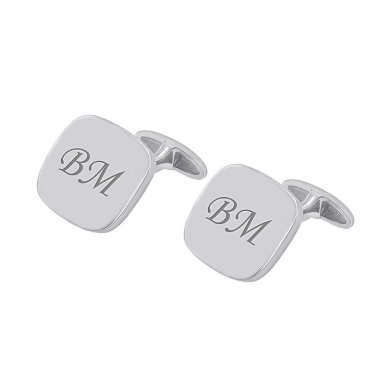 Weißgold Manschettenknöpfe mit Initialen Voitto