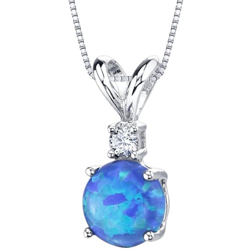 Anhänger mit blauen Opal und Diamant Emolyna