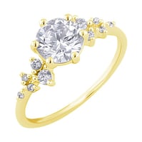 Verlobungsring mit einem Moissanit und Lab Grown Diamanten Olha