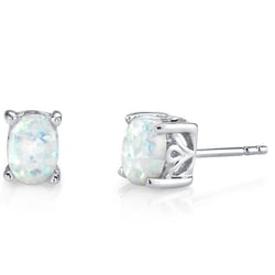 Silberne Ohrstecker mit weißen Opalen Jula