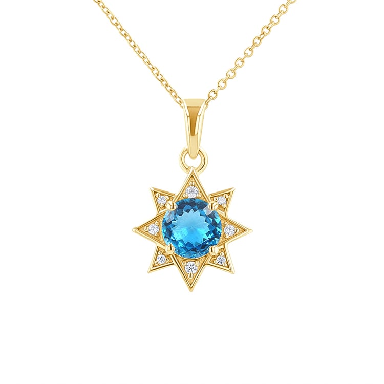 Silberne Anhänger mit Topas und Zirkonia in Sternform Bohemia 135503