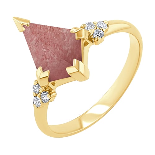 Einzigartiger Ring mit einem erdbeerfarbenen Achat Kettil