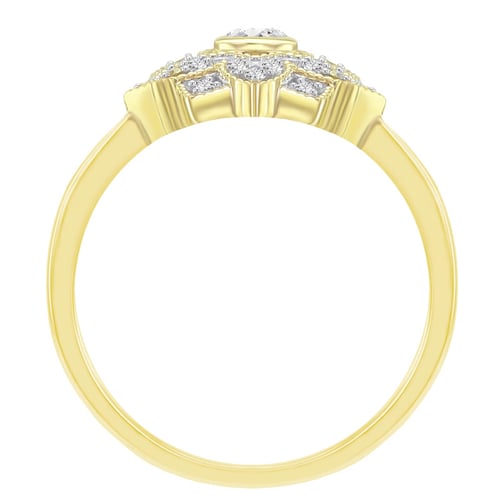 Goldring mit Diamantblume Adreanna