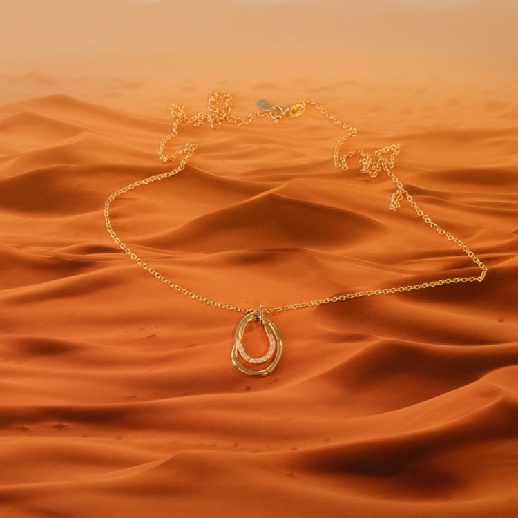 Vergoldetes Schmuckset mit Zirkonen Roth 101275