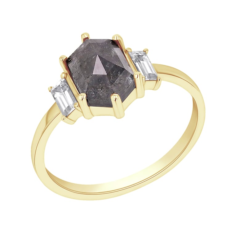 Ring mit Salt and Pepper Diamant und Saphiren Nadiia 101680