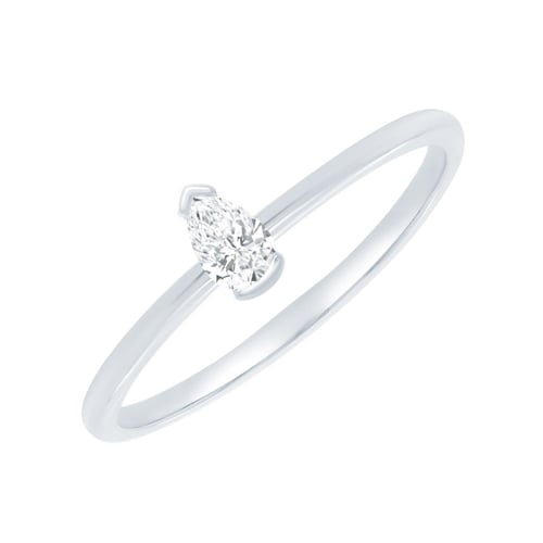 Minimalistischer Goldring mit einem Diamanten in Birnenform Valentin