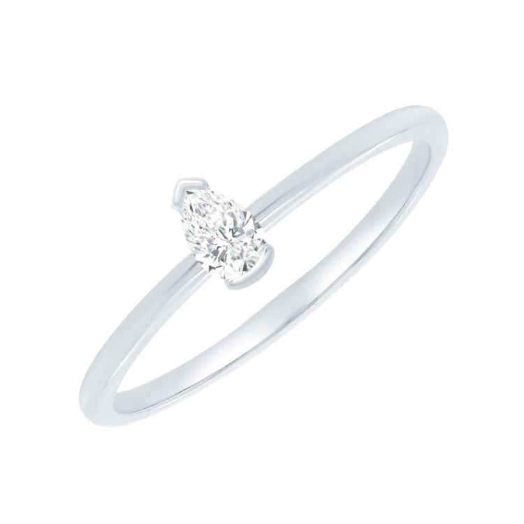 Minimalistischer Goldring mit einem Diamanten in Birnenform Valentin 162513