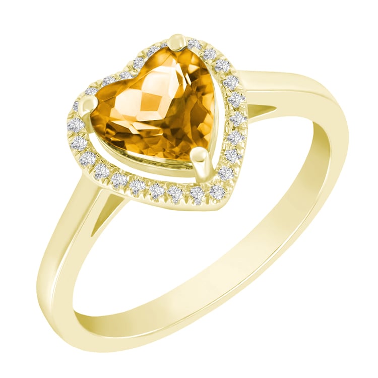 Goldring mit Citrinherz und Diamanten Connelly 35455